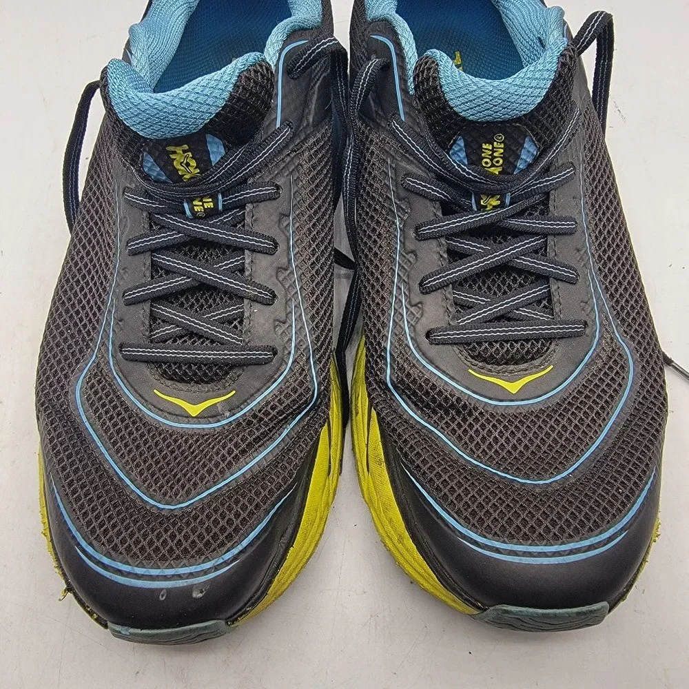 Hoka One One Mens Size 12 Napali Black Blue Yellow Running Sneakers Shoes_12